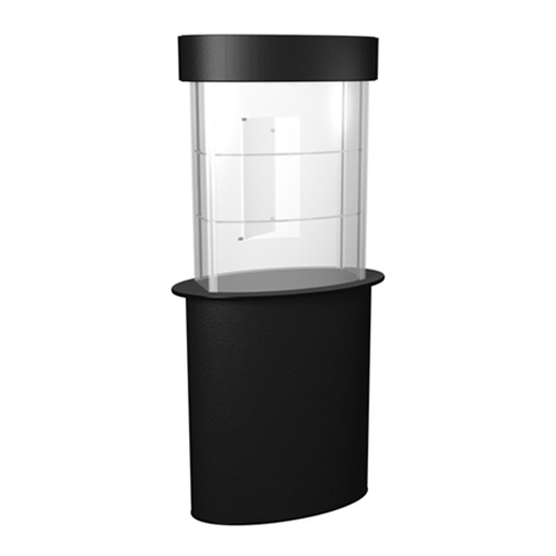 SOLO Glass Counter Trade Show Display Case with Header serves perfectly as a showcase and protection for your trade show or retail products. Smart trade show design incorporates practical counters, workstations, pedestals, and towers.