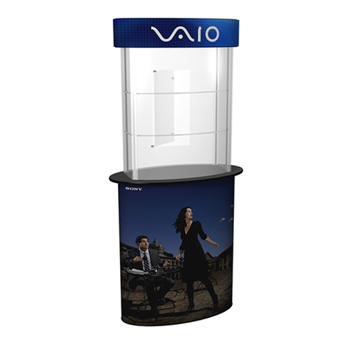 SOLO Glass Counter Display Case with Graphic serves perfectly as a showcase and protection for your trade show or retail products. Smart trade show design incorporates practical counters, workstations, pedestals, and towers.