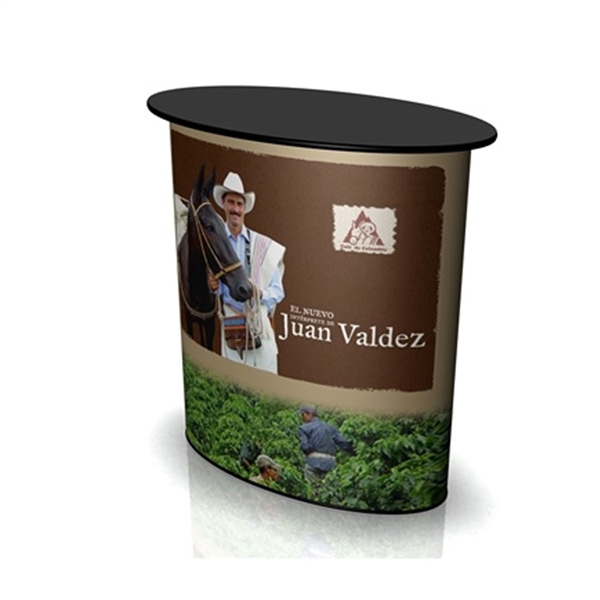 SOLO Zero Counter Display with Complete Wrap Graphic will serve perfectly as the base of your trade show or retail display. Counters and Pedestals provide trade show exhibits with the accessories they need to complete areas of presentation in exhibits