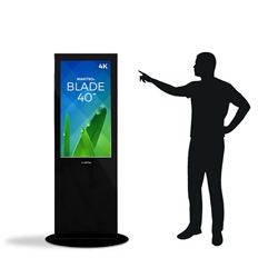 Blade 40in LED Touch Screen Digital Signage Black Kiosk V3BPT40. Event and trade show professionals can take advantage of the power that digital signage kiosk, when designing your next trade show booth
