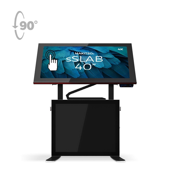 40in Makitso Sslab Touch Screen Interactive Digital Signage Screen Black Table Display with Pro content driver. Create a memorable experience for students, hotel and restaurant patrons, potential clients at trade shows with customized touch screen tables