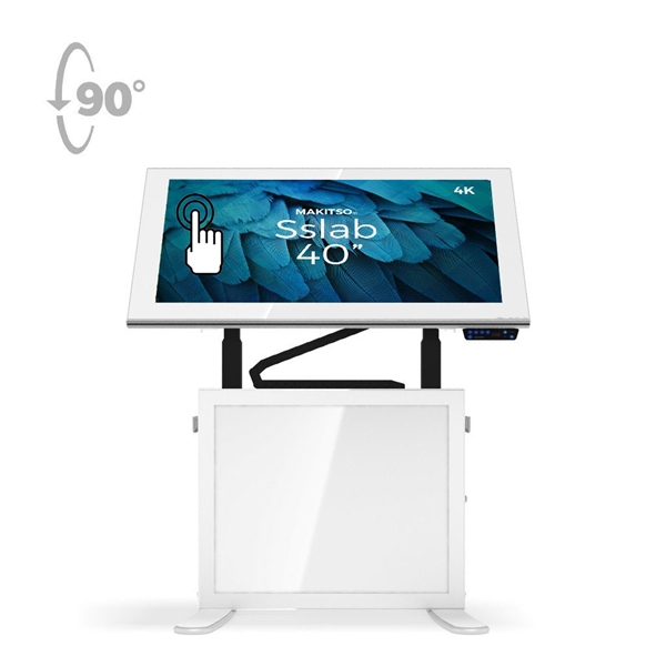 40in Makitso Sslab Touchscreen Interactive Digital Signage Screen White Table Display with Android Interface. Create a memorable experience for students, hotel and restaurant patrons, potential clients at trade shows with customized touch screen tables.