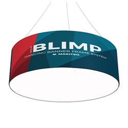 12ft x24in Single Sided Blank Bottom MAKITSO Blimp Circle Hanging Tension Fabric Banner. It is easy for trade show booths to get lost in the crowd. Create excitement and make your booth more visible by displaying our custom Ceiling Hanging Banner Displays