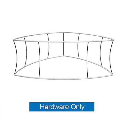 12ft x 24in MAKITSO Blimp Curved TRIO (Triangle)  Hanging Tension Fabric Banner Hardware Only. This overhead signage features curved triangle shape, lightweight aluminum frame, high quality fabric graphic and fast shipping