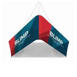 10ft x 36in MAKITSO Blimp Tapered Hanging Tension Fabric Banner Single Sided.  Blimp series of hanging signs and displays is an affordable solution for the trade shows. The sign combine the high quality materials with a new lower price.