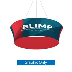 10ft x 36in MAKITSO Blimp Tube Tapered Hanging Tension Fabric Banner Double Sided Graphic Only. Blimp series of hanging signs for trade show made from light aluminum, wrapped in a vibrant dye-sublimation graphic print. Hang overhead from ceilings or truss