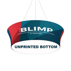 10' x 36'' MAKITSO Blimp Tube Tapered Hanging Tension Fabric Banner With Blank Bottom. Blimp series of hanging signs for trade show made from light aluminum, wrapped in a vibrant dye-sublimation graphic print. Hang overhead from ceilings or truss systems.