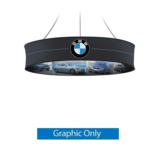 10ft x 36in Round Hanging Banner | Double-Sided Graphic Only