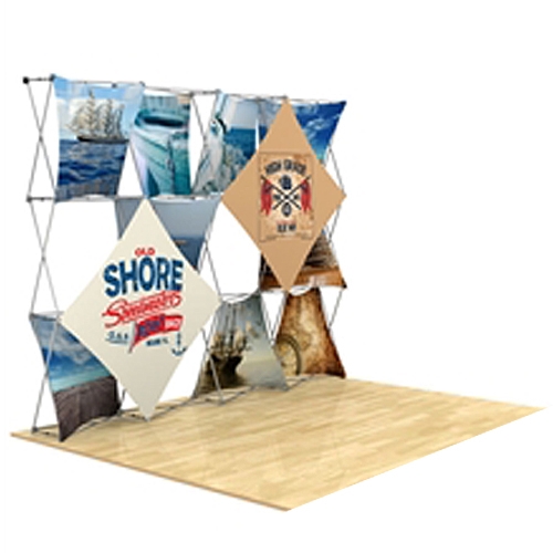 10ft x 90in 3D Snap Fabric Display Layout Tree with Square Hard Case is unique product offering for Trade Show. The Xpressions series offers many of the features the exhibitors look for in a high quality trade show pop up background displays