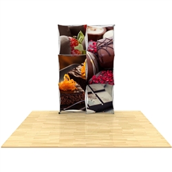 5ft x 7.5ft 3D Snap 2x3 Layout 3 Stretch Fabric Display Kit with custom made dye-sublimation fabric graphics for trade shows and exhibits. Xpressions SNAP displays, pop-up trade show exhibits really grab attention with their unique 3D look.