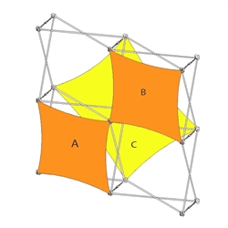 5ft (2x2) Xpressions SNAP E Trade Show Display. Create a stunning 3-dimensional display in a Snap! Twelve frames, two planes for integrated graphics, and infinite configurations, offer a playground to create dramatic effects with endless design