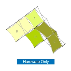 11ft Xpressions SNAP 6 Quad Pyramid Display Hardware Only. Create a stunning 3-dimensional display in a Snap! Twelve frames, two planes for integrated graphics, and infinite configurations, offer a playground to create dramatic effects with endless desi