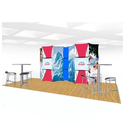 20ft Xpressions SNAP Connex Kit E Tradeshow Display. Create a stunning 3-dimensional display in a Snap! Twelve frames, two planes for integrated graphics, and infinite configurations, offer a playground to create dramatic effects