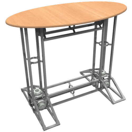 Orbital Truss Podium Oval is a great addition to your truss display, easy to set up and compliments your booth.This podium, orbital  truss is perfect for presentations & meetings. Orbital Express Truss Counters & Podiums easy to set up