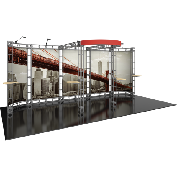 10ft x 20ft Polaris Orbital Express Trade Show Truss Display Booth with Rollable Graphics is a strong, professional, ultra-slick and stylish truss booth exhibit. Orbital Express Truss will give your next tradeshow the amazing look of a full custom exhibit