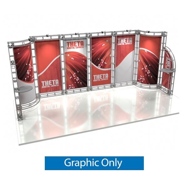 10ft x 20ft Theta Orbital Express Trade Show Truss Display Replacement Fabric Graphics. Create a beautiful trade show display that's quick and easy to set up without any tools with the 10ft x 20ft Theta Truss Display.