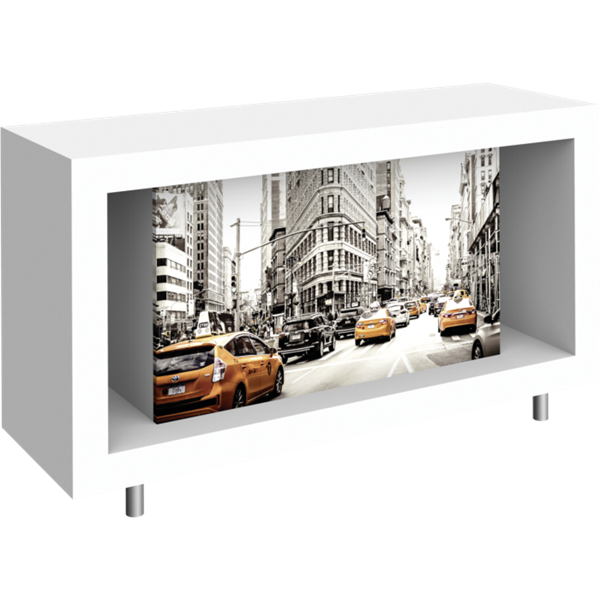 Hybrid Pro Modular Counter 02 is a stylish counter solution for any exhibit, featuring accessible storage with locking doors, choice of opaque or backlit push-fit fabric graphics and top laminated accent panel cover.