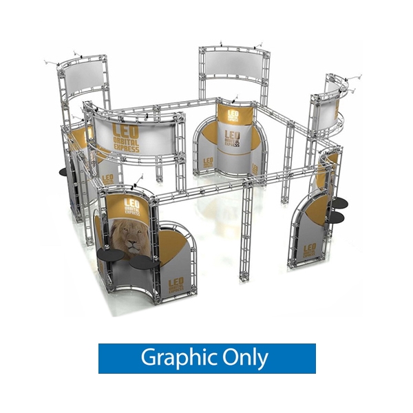 20ft x 20ft Island Leo Express Truss Display Replacement Rollable Graphic. Create a beautiful custom trade show display that's quick and easy to set up without any tools with the 10ft x 20ft Island Leo Express Truss trade show exhibit.