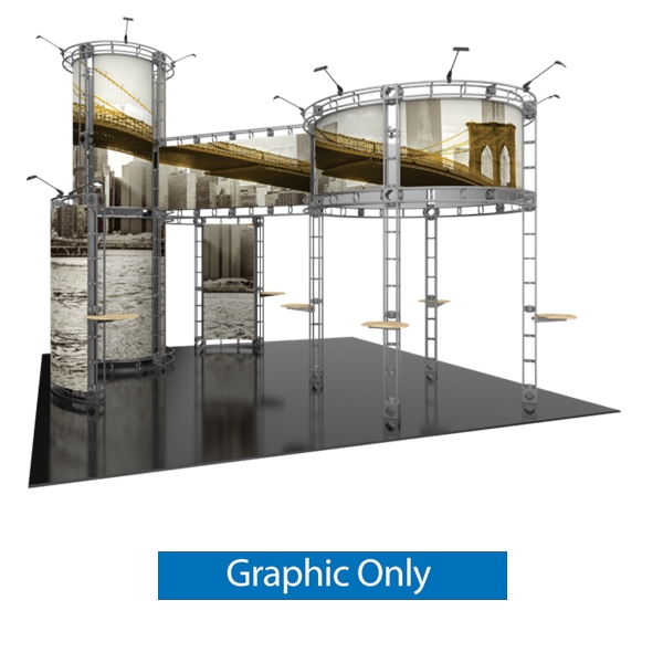 20ft x 20ft Island Corvus Express Truss Display Replacement Fabric Graphic. Create a beautiful custom trade show display that's quick and easy to set up without any tools with the 10ft x 20ft Island Corvus Express Truss trade show exhibit.