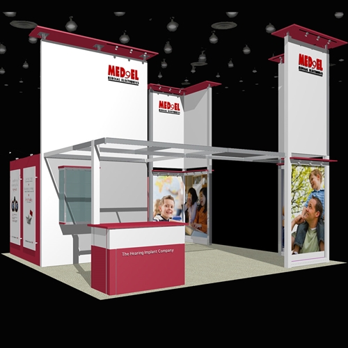 20 x 20 Custom Island Trade Show Exhibit - Display Design # 45954