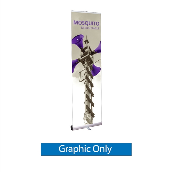 23.5in Mosquito 600 Silver Retractable Banner Stand Premium Fabric Graphic Only. Mosquito Retractable Banner Stand Displays, also known as roll up exhibit displays, are ideal for trade show displays and retail environments.
