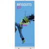 33.5in Mosquito 850 Silver Retractable Banner Stand with Supreme Melinex Fabric. Mosquito Retractable Banner Stand Displays, also known as roll up exhibit displays, are ideal for trade show displays and retail environments.