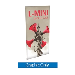 Replacement Vinyl Banner for L-Mini Table Top Tension Banner Stand. L-Mini Table Top is small tabletop-sized version of larger signs. Ideal for retail store point of purchase counter tops, convention tables, or just about anywhere you want a sign.