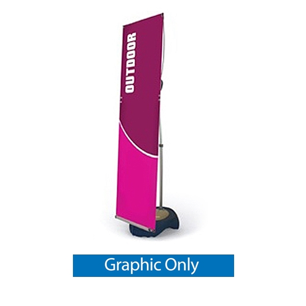 23.5in x 49.5in Printed Banner for Blizzard BannerStand. Blizzard Outdoor Banner Display is adjustable in both width and height to allow multiple graphic sizes, and has a large base that can be filled with either water or sand.