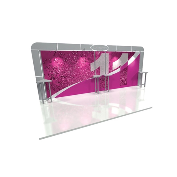 Linear 10ft x 20ft Kit 32 Trade Show Display provides the looks, style and sophistication of a custom exhibit with the ease, convenience and value that you’re looking for. The Linear range of portable exhibits is designed to ship with minimal lead time