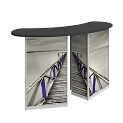 Linear Bold Double Reception Counter Hardware Only offer sophisticated style to complement your trade show exhibit booth. Trades show linear bold portable counters, podiums offer great style and functionality for your exhibit