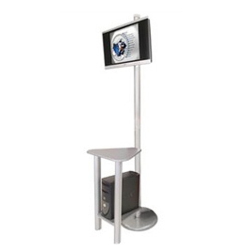 Tradeshow Monitor Kiosk - Monitor Stand - Linear Kit 4. The Linear Monitor Kiosk is the perfect complement to your linear back wall displays. Adding excitement and attention to your trade show booth with these sleek attractive Linear Monitor Kiosk