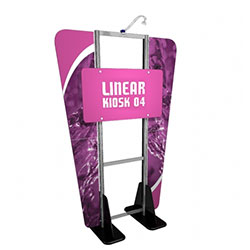 Linear Monitor Trade Show Kiosk Kit 04 Display with Printed Graphic. Compliment your Linear Trade Show Display while adding excitement and attention to your trade show booth with these sleek attractive Linear Monitor Trade Show Kiosk Kit
