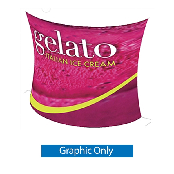 Formulate Half Moon-shaped counter Custom printed spandex graphic. Customize these counters with your full-color imprint!  Formulate Counter - Half Moon is one of many trade show display counters, podiums, workstations available at xyzDisplays.