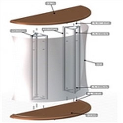 Counter Half Moon Formulate Trade Show Podium. Formulate Counter - Half Moon is one of many trade show display counters, podiums, workstations available at xyzDisplays for a guaranteed low price.