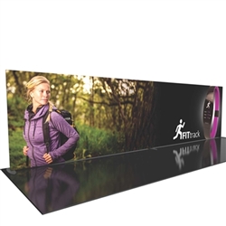 30ft Formulate Designer Series Backwall Tension Fabric Straight Display Kit 01 offer you a quick and professional look for your trade show booth. Formulate Designer Series Backwall Displays with built in counter cost-effective trade show backdrops