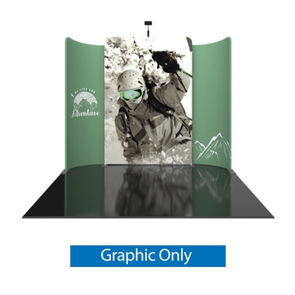10ft Formulate Designer Series Backwall Tension Fabric Booth Kit 02 offers graphic area to get you noticed at your trade show! 10ft Formulate Designer Series tension fabric displays helps you achieve a dynamic and attractive look at your trade show, event