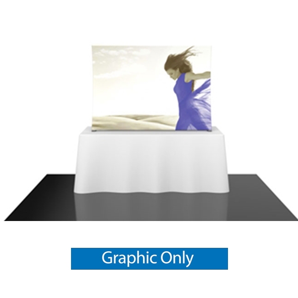 Replacement Fabric for 5ft Formulate TT1 Curved Table Top Display. Formulate offers a sleek design in a compact size to fit any trade show table! Wide Variety of Affordable Portable Table Top Displays, Tabletop Trade Show Displays, Table Displays