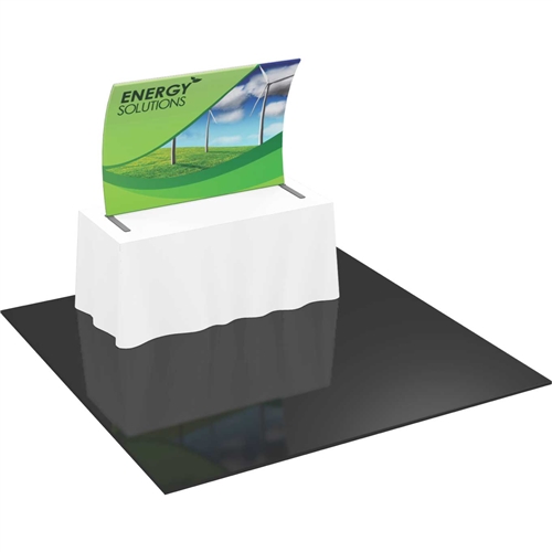 6ft Formulate TT2 Curved Table Top Display with Fabric Print offers a sleek design in a compact size to fit any trade show table! Wide Variety of Affordable Portable Table Top Displays, Tabletop Trade Show Displays, Table Displays