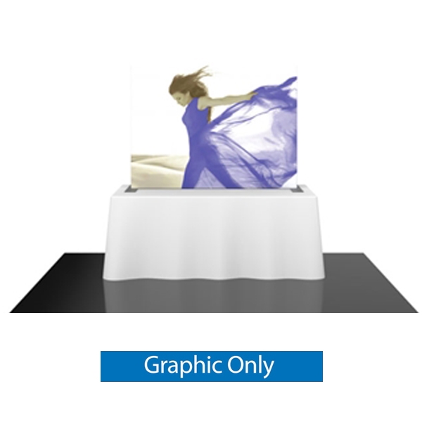 Replacement Fabric for 5ft Formulate TT4 Straight Table Top Display.  Formulate offers a sleek design in a compact size to fit any trade show table! Wide Variety of Affordable Portable Table Top Displays, Tabletop Trade Show Displays, Table Displays