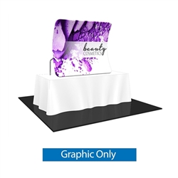 Replacement Fabric for 6ft Formulate Essential Tabletop Vertical Curve Display. Formulate Essential Table Top display have customary frame features, are portable and come in Straight, Vertical Curved and Horizontal Curved options