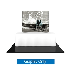 Single-Sided Graphic for 5ftx6ft Formulate Essential Tabletop Horizontal Curve Fabric Backwall have customary frame features, are portable and come in Straight, Vertical Curved and Horizontal Curved options. Formulate Essential Table Top displays stands a