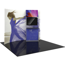 Orbus Formulate Formulate HC6 10ft Horizontally Curved Tension Fabric Backwall Display Kit. We offer a fabric trade show banners, stretch fabric trade show booth kit, fabric tradeshow booth walls, hop up tension fabric display, showstopper exhibits