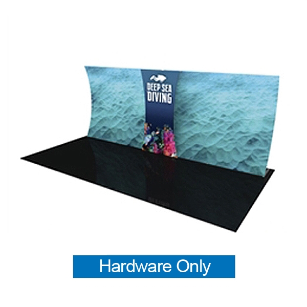Formulate Backwall Connector 04 Hardware Only. Display products or literature on a Stand-Off Counter designed to complement your Formulate tension fabric display. For use with vertical curved frames only.