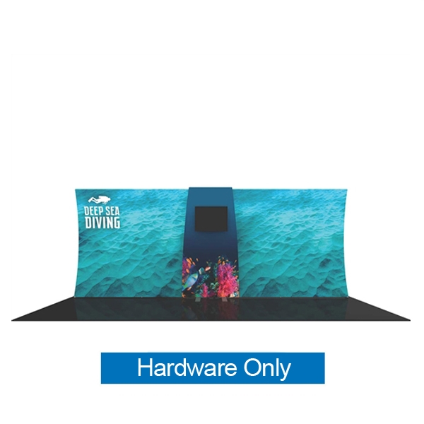 Formulate Backwall Connector 07 Hardware Only. Display products or literature on a Stand-Off Counter designed to complement your Formulate tension fabric display. For use with vertical curved frames only.