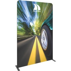 The Formulate Essential Banner 1500 - Straight measures 59"W, 92"H and features a simple straight bungee-corded tube frame and a fabric graphic that simply slips over the frame. Perfect for any environment - from retail to trade show! 0