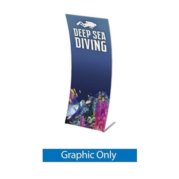 Graphic for Formulate Tension Fabric 3ft Banner Display features a simple straight bungee-corded tube frame and a fabric graphic that simply slips over the frame. Perfect for any environment - from retail to trade show!