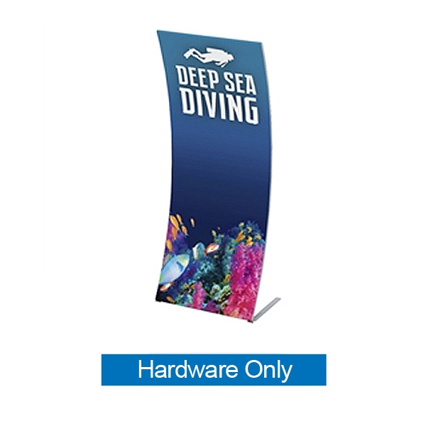 Formulate Tension Fabric 3ft Banner Display Hardware Only features a simple straight bungee-corded tube frame and a fabric graphic that simply slips over the frame. Perfect for any environment - from retail to trade show!