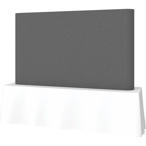 8ft Deluxe Coyote Straight Full Fabric 3x2 Trade Show Tabletop Display Kit - Expanding Portable Tabletop Popup Exhibit. Coyote Table Top Pop UP Fabric Displays proves that table top displays are still a great, compact solution for smaller trade booths.