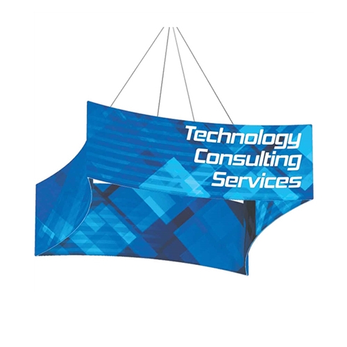 10ft x 3ft Curved Square Formulate Master Hanging Trade Show Sign | Double-Sided Display