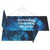 12ft x 2ft Four-Sided Pinwheel Formulate Master Hanging Trade Show Sign | Double-Sided Display